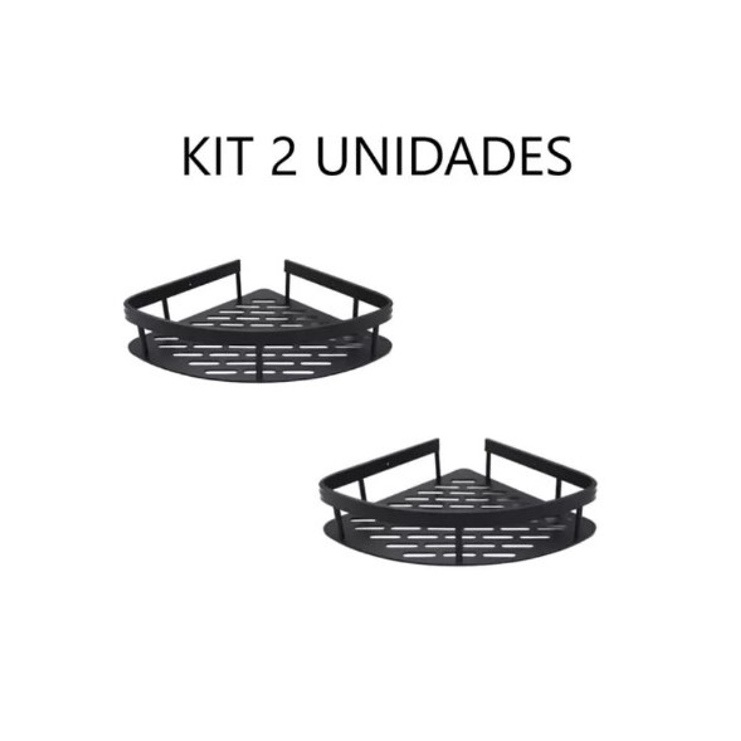 Kit 2 Repisas Esquinero De Aluminio Para Baño - Negro 2