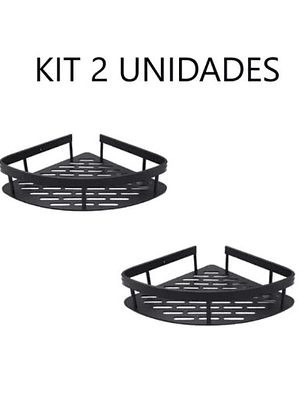 Kit 2 Repisas Esquinero De Aluminio Para Baño - Negro