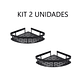 Kit 2 Repisas Esquinero De Aluminio Para Baño - Negro - Miniatura 2