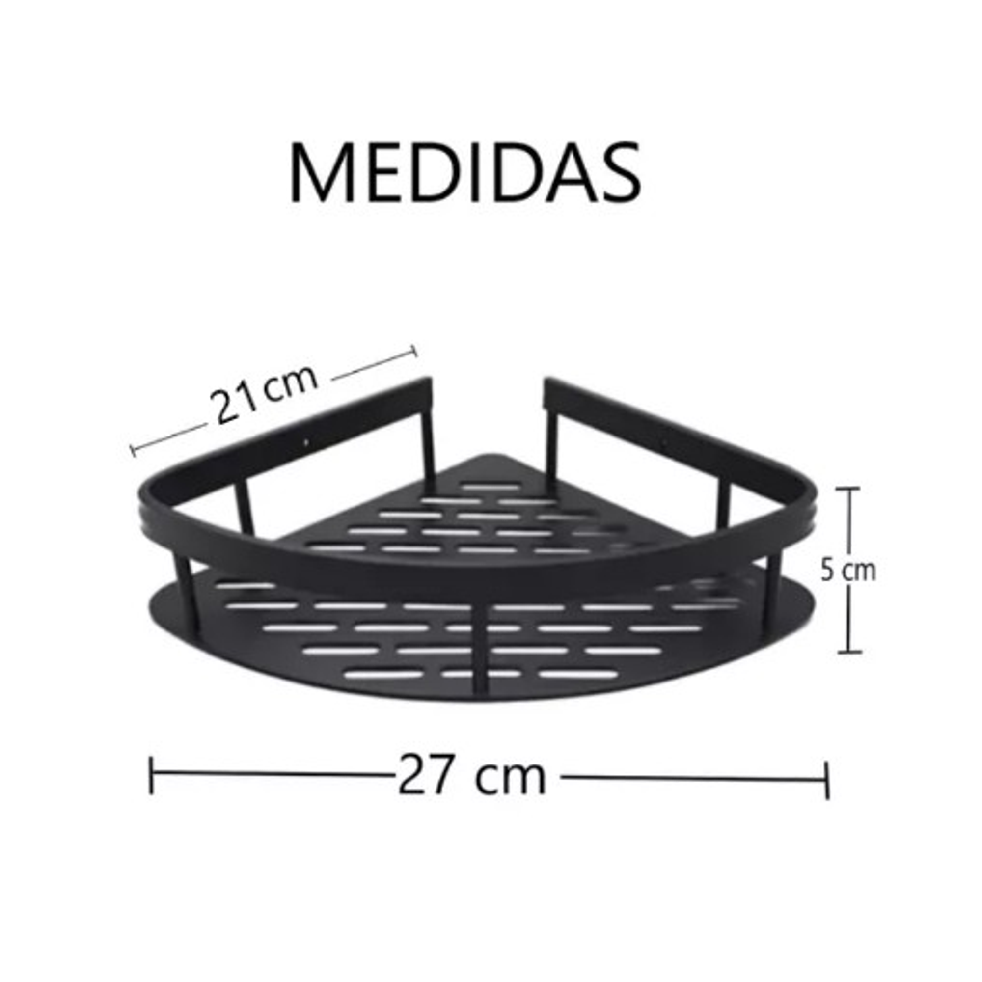 Kit 2 Repisas Esquinero De Aluminio Para Baño - Negro 5