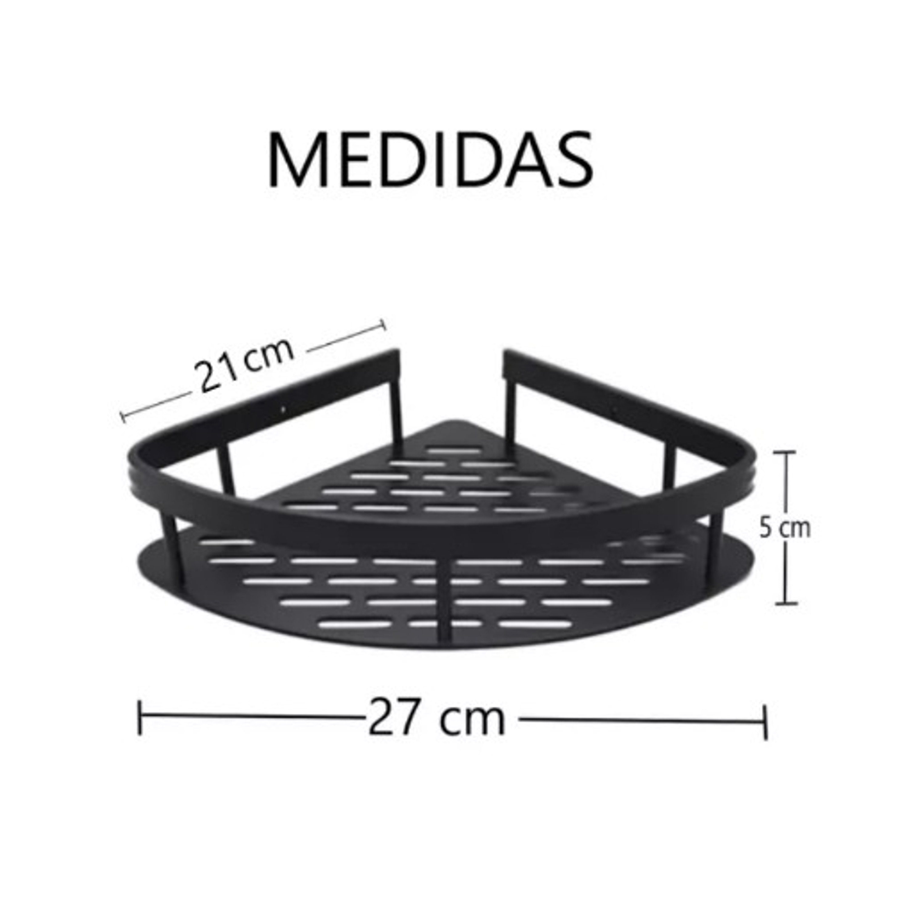 Kit 2 Repisas Esquinero De Aluminio Para Baño - Negro 5