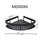 Kit 2 Repisas Esquinero De Aluminio Para Baño - Negro - Miniatura 5