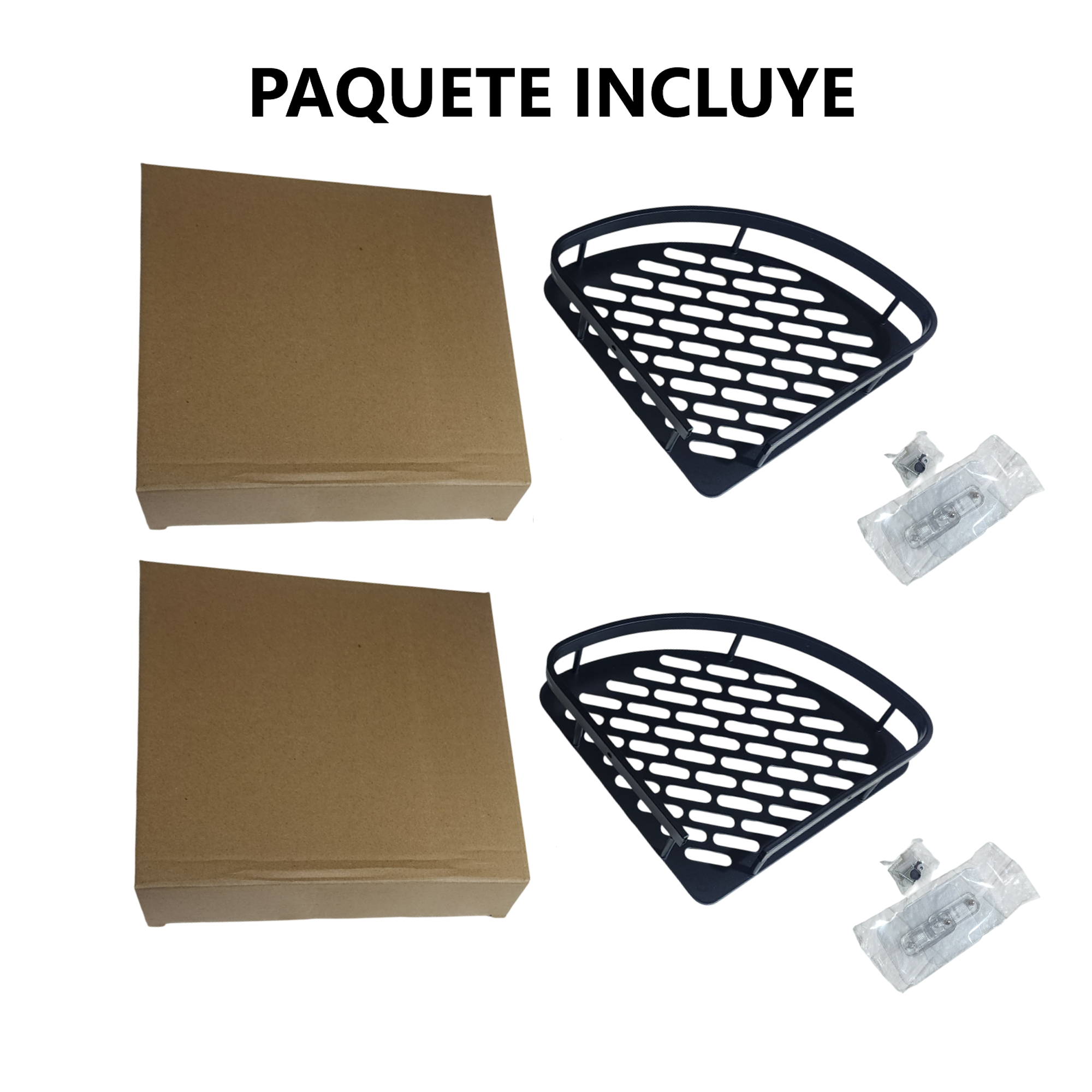 Kit 2 Repisas Esquinero De Aluminio Para Baño - Negro 7