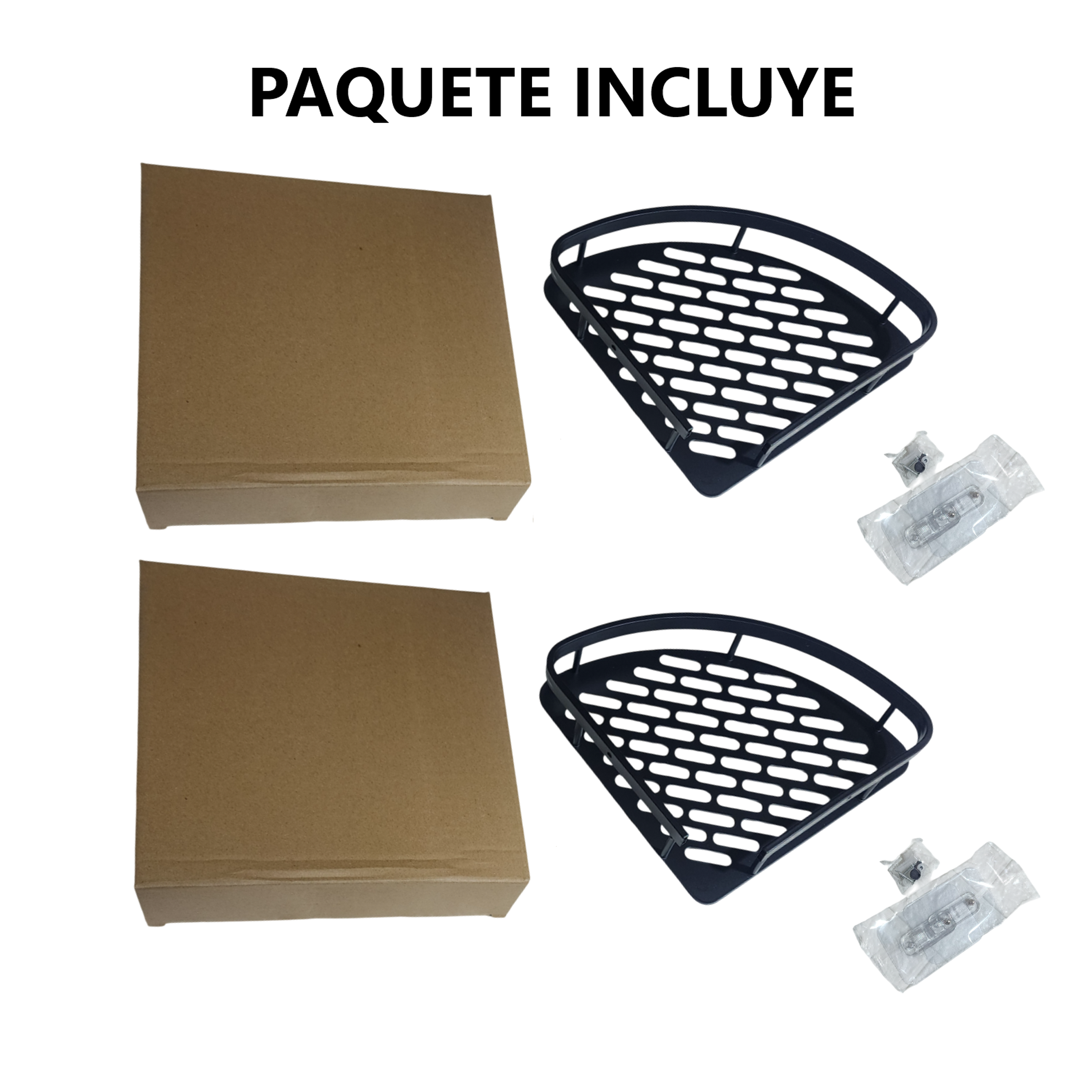 Kit 2 Repisas Esquinero De Aluminio Para Baño - Negro 7