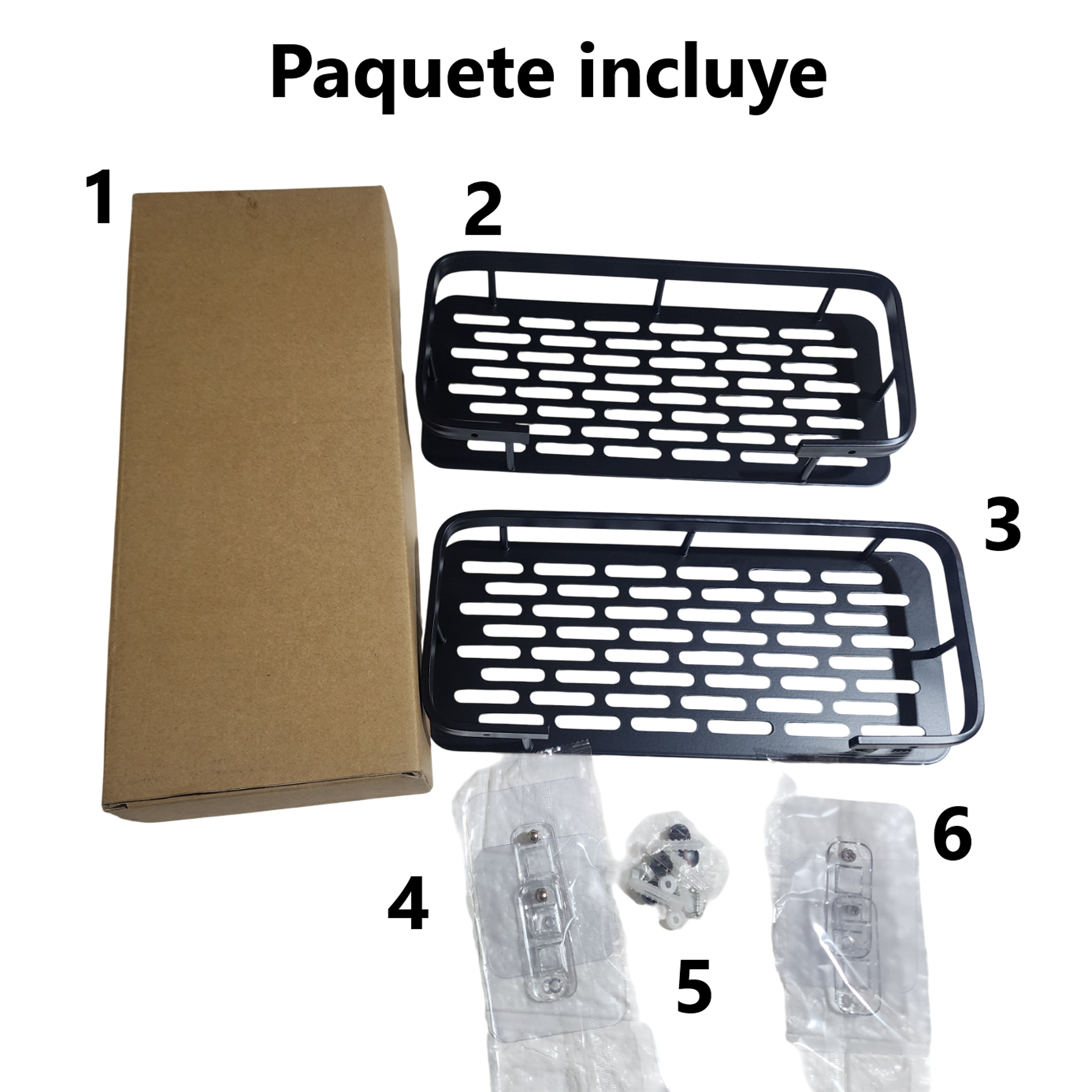 Kit x2 Repisas Rectangular De Aluminio Para Baño - Negro 5