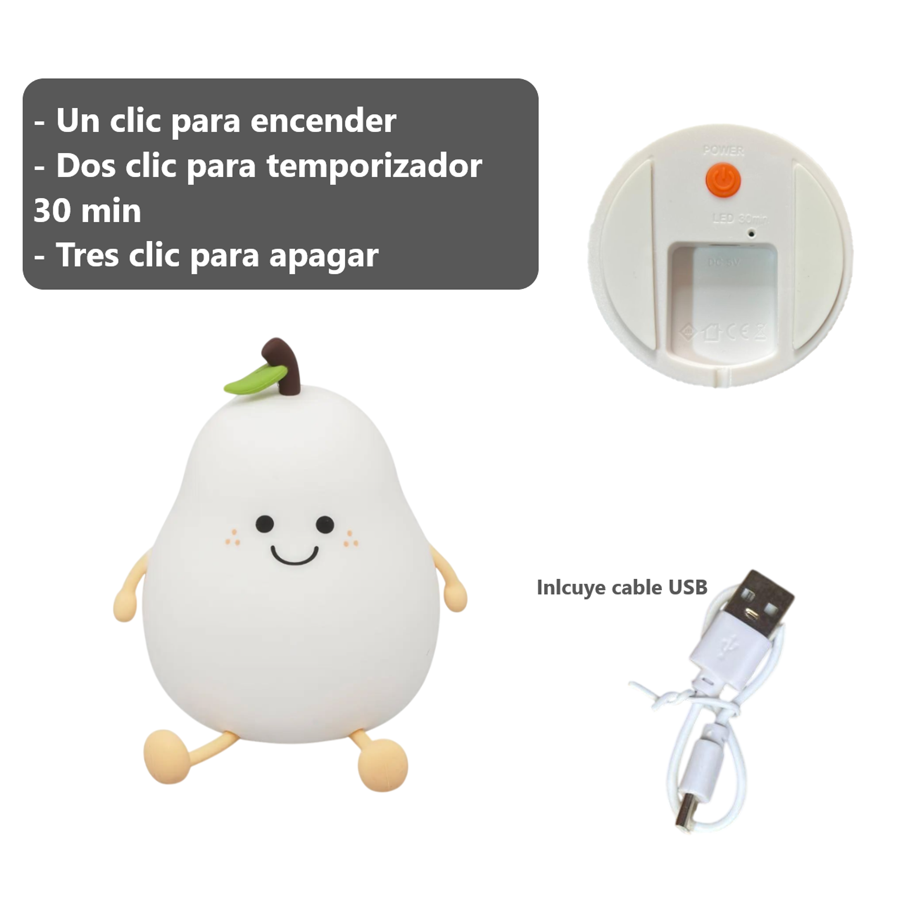 Lámpara de Pera de Silicona Inalámbrica LED Nocturna 6