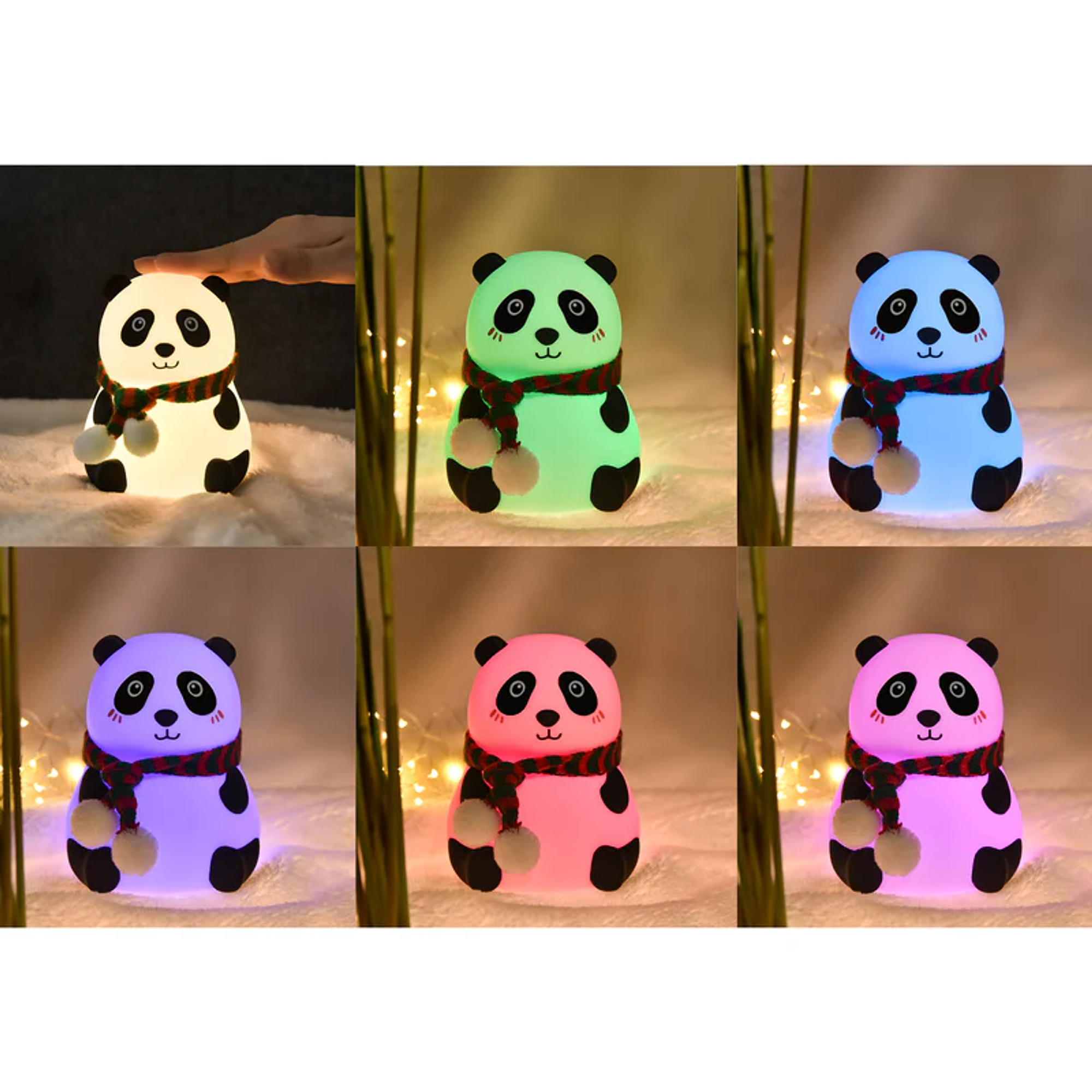 Lámpara de Oso Panda de Silicona Inalámbrica LED Nocturna 4