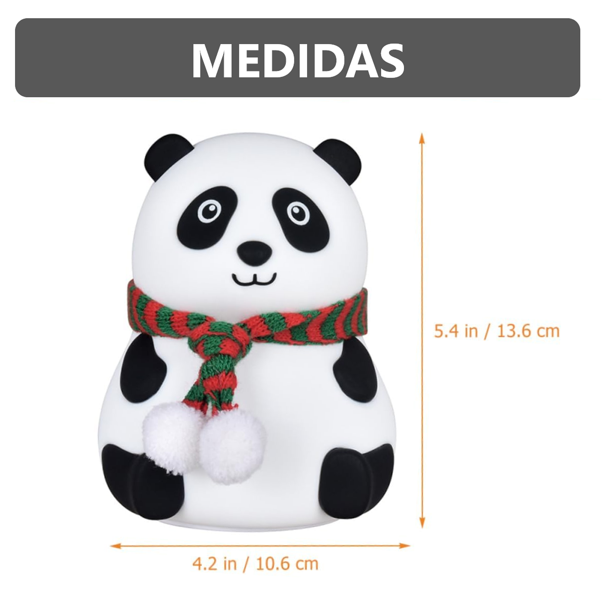 Lámpara de Oso Panda de Silicona Inalámbrica LED Nocturna 3