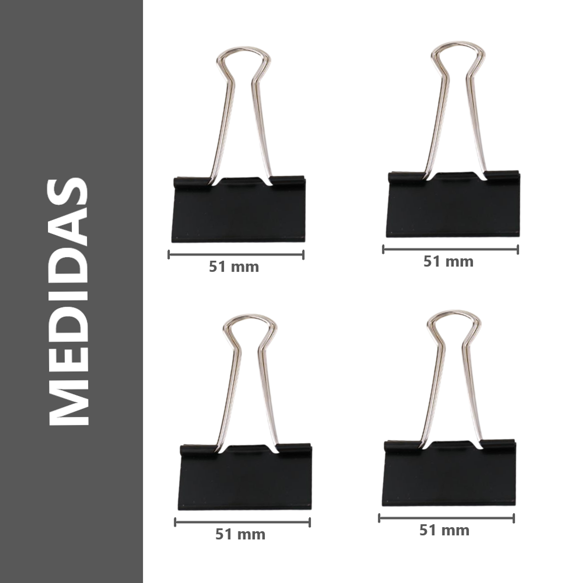 2 Cajas de Clip de 51mm - Negro 4