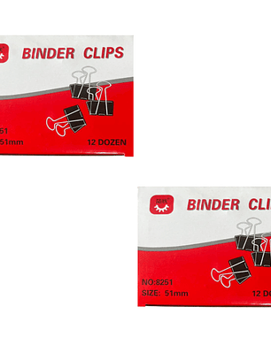 2 Cajas de Clip de 51mm - Negro