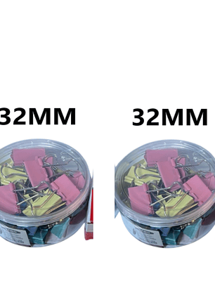 2 Cajas de Clip de 32mm - Colores