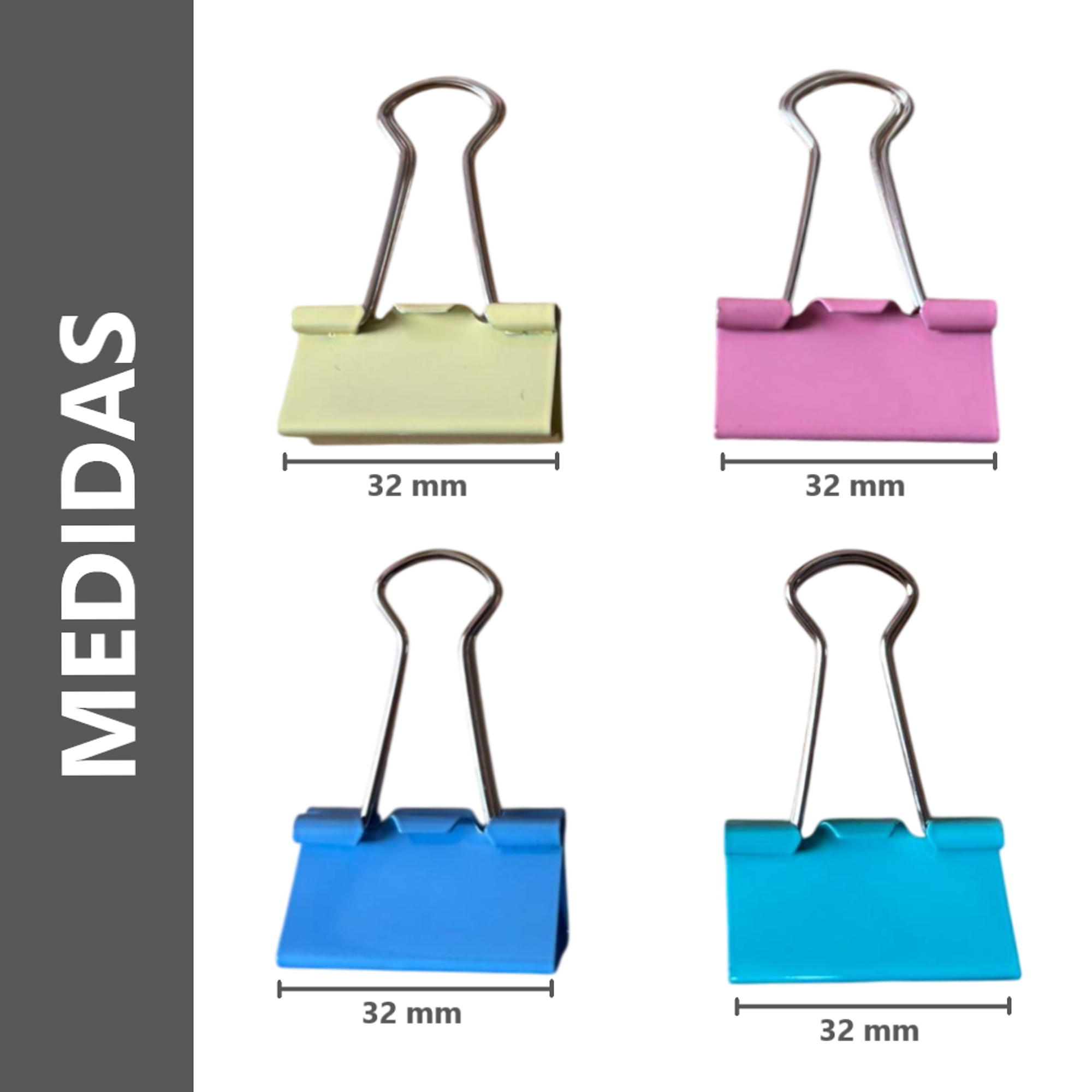 2 Cajas de Clip de 32mm - Colores 2