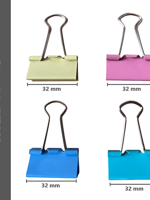 2 Cajas de Clip de 32mm - Colores