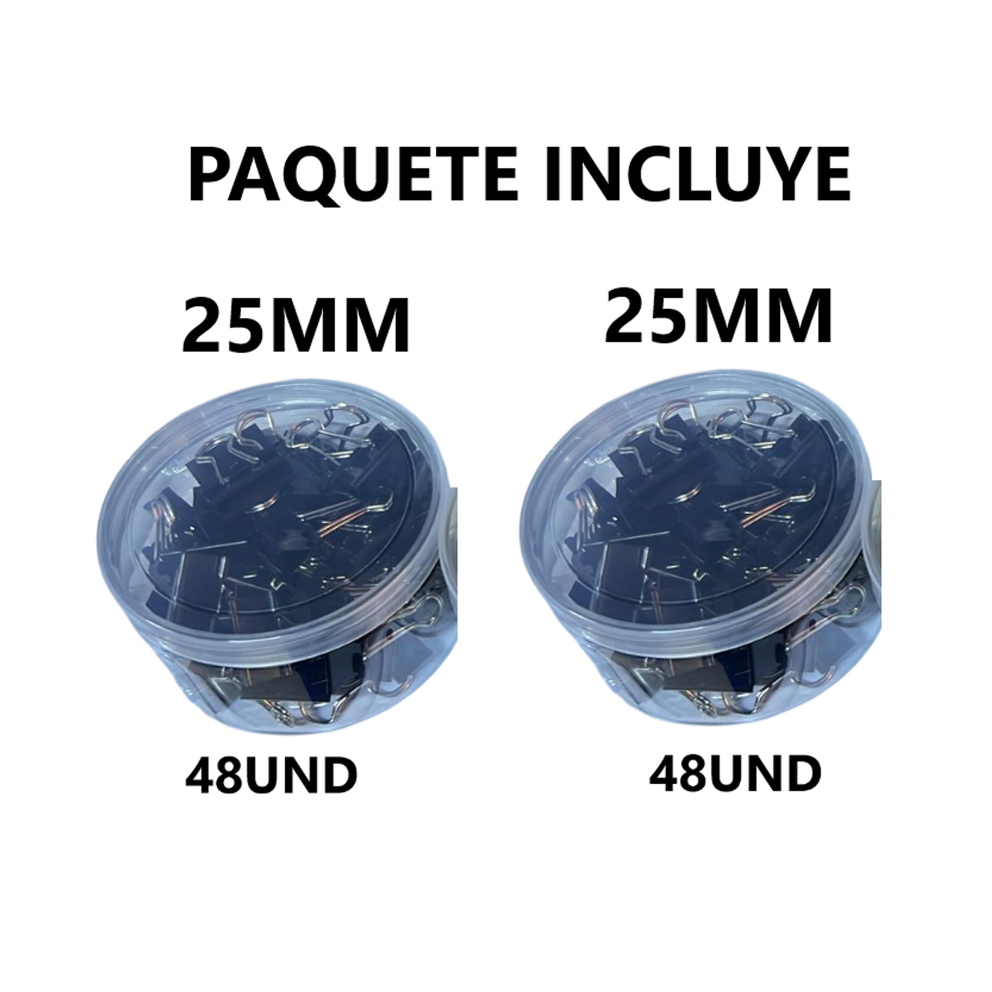 2 Cajas de Clip de 25mm - NEGRO 1
