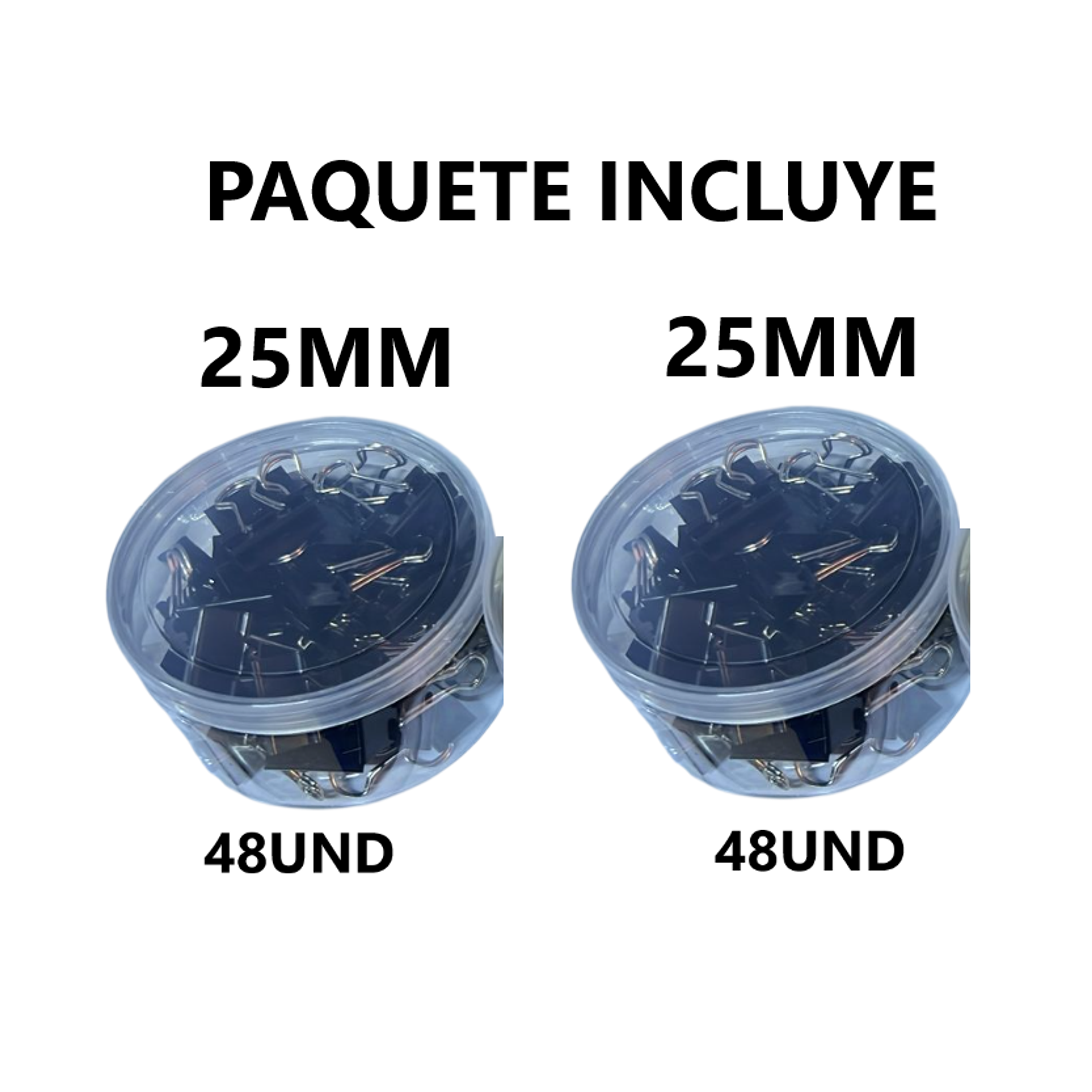 2 Cajas de Clip de 25mm - NEGRO 1