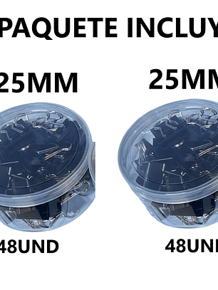 2 Cajas de Clip de 25mm - NEGRO