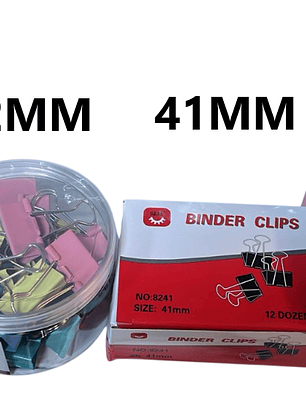 Clip de 4 tamaños 25mm 32mm 41mm 51mm