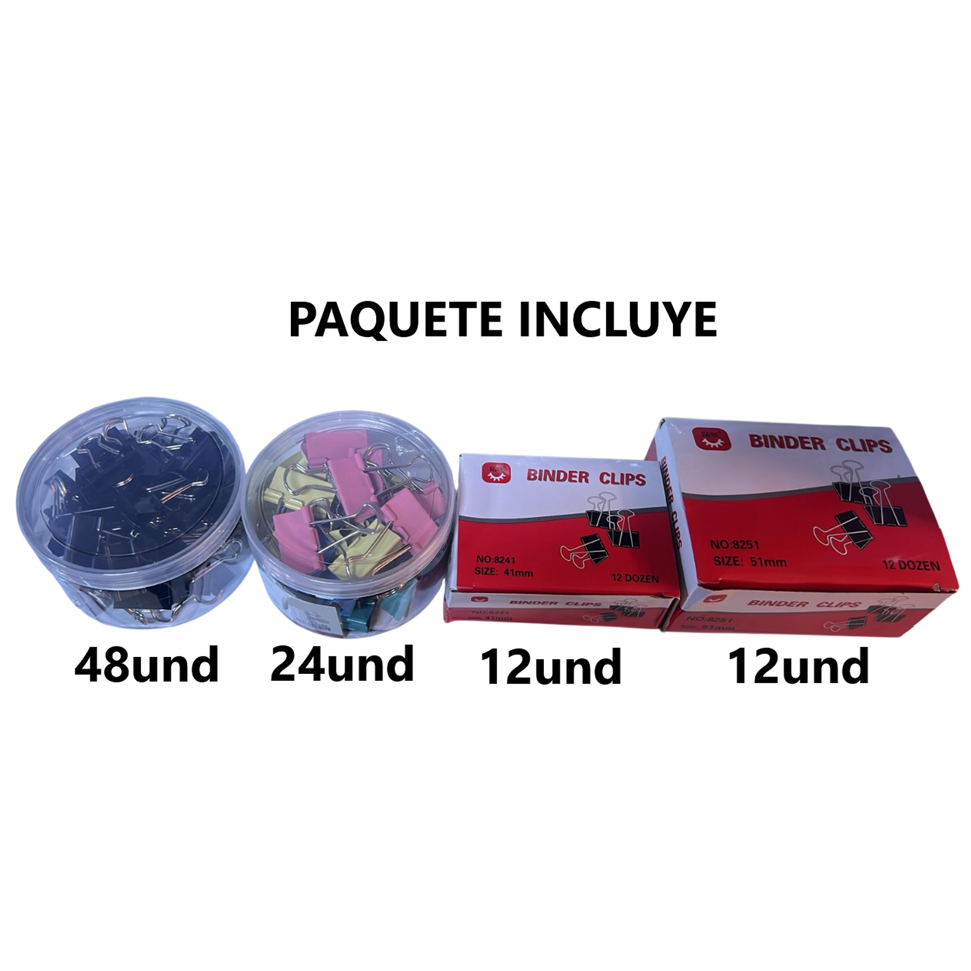 Clip de 4 tamaños 25mm 32mm 41mm 51mm 2