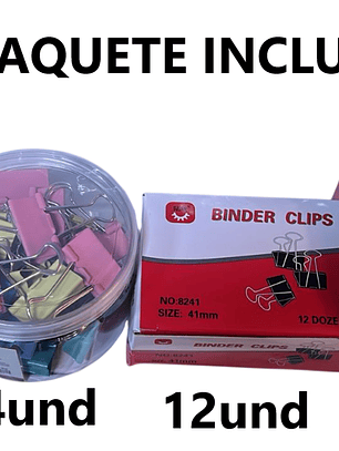 Clip de 4 tamaños 25mm 32mm 41mm 51mm