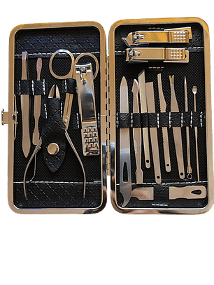 Set de Manicura y Pedicura de acero inoxidable - 16 pzs Beige