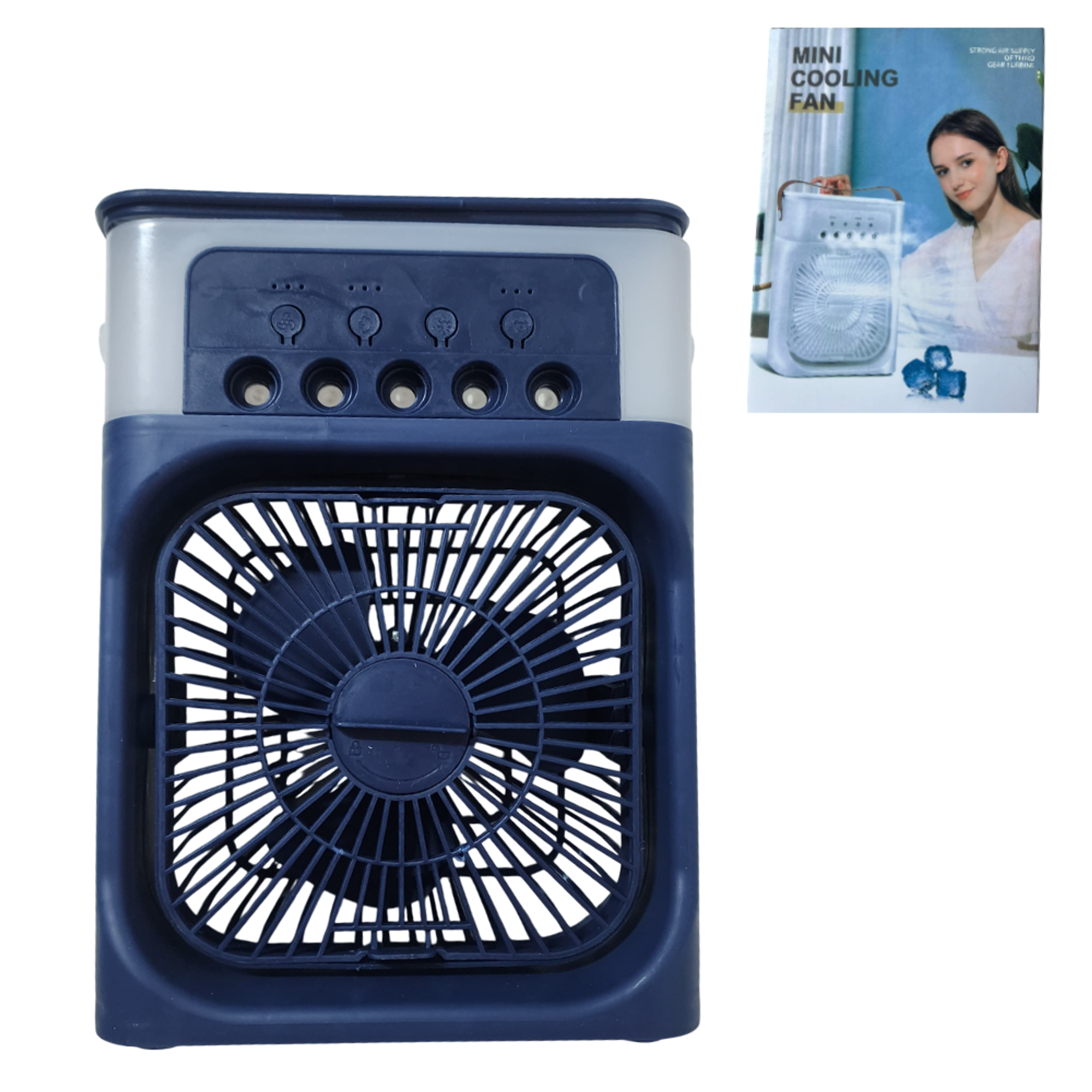 Ventilador portátil humidificador con luz LED 1