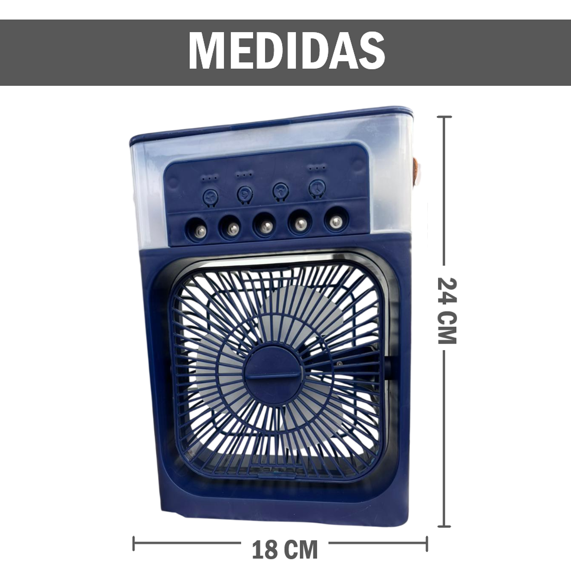 Ventilador portátil humidificador con luz LED 2