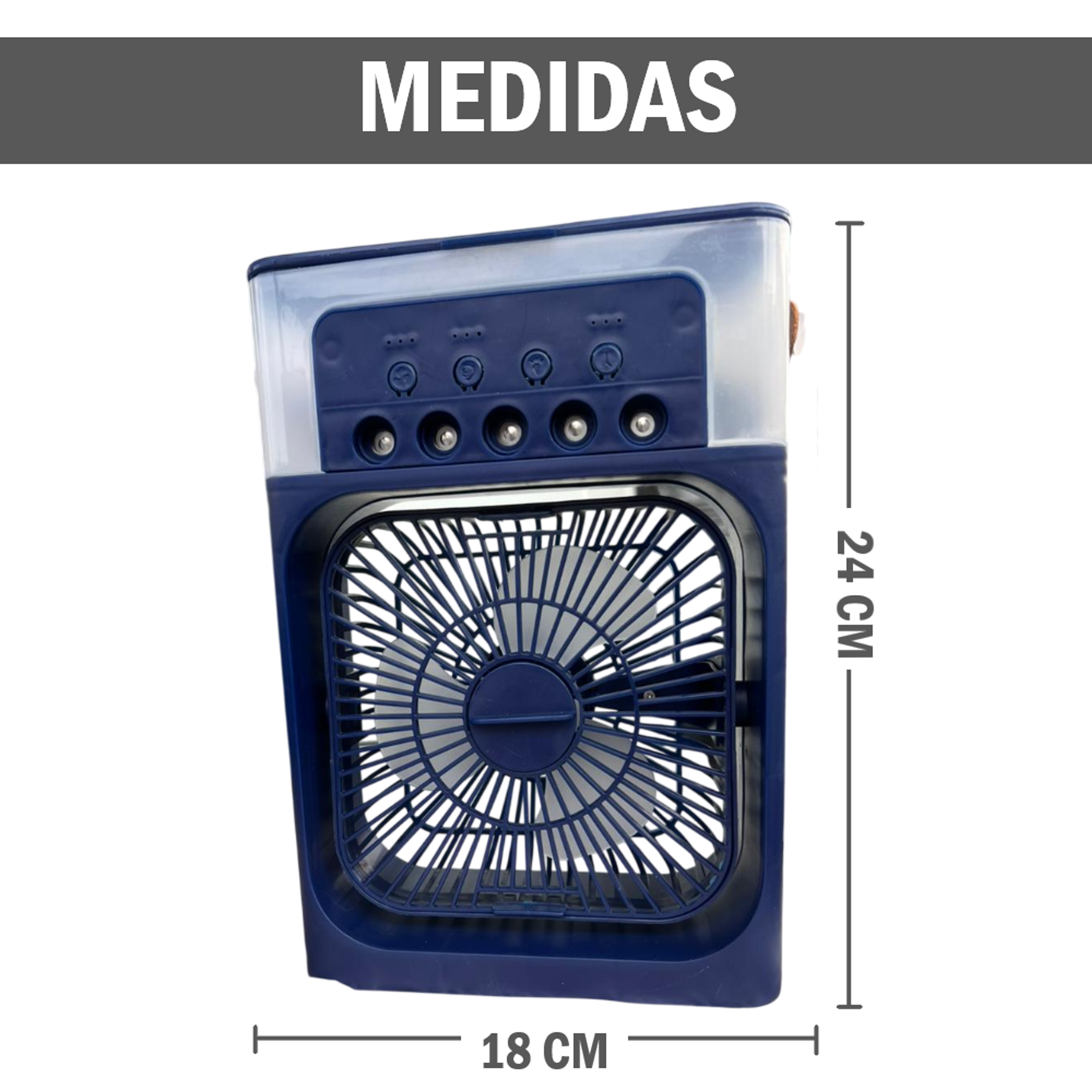Ventilador portátil humidificador con luz LED 2