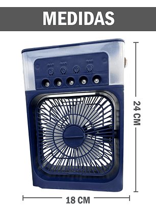 Ventilador portátil humidificador con luz LED