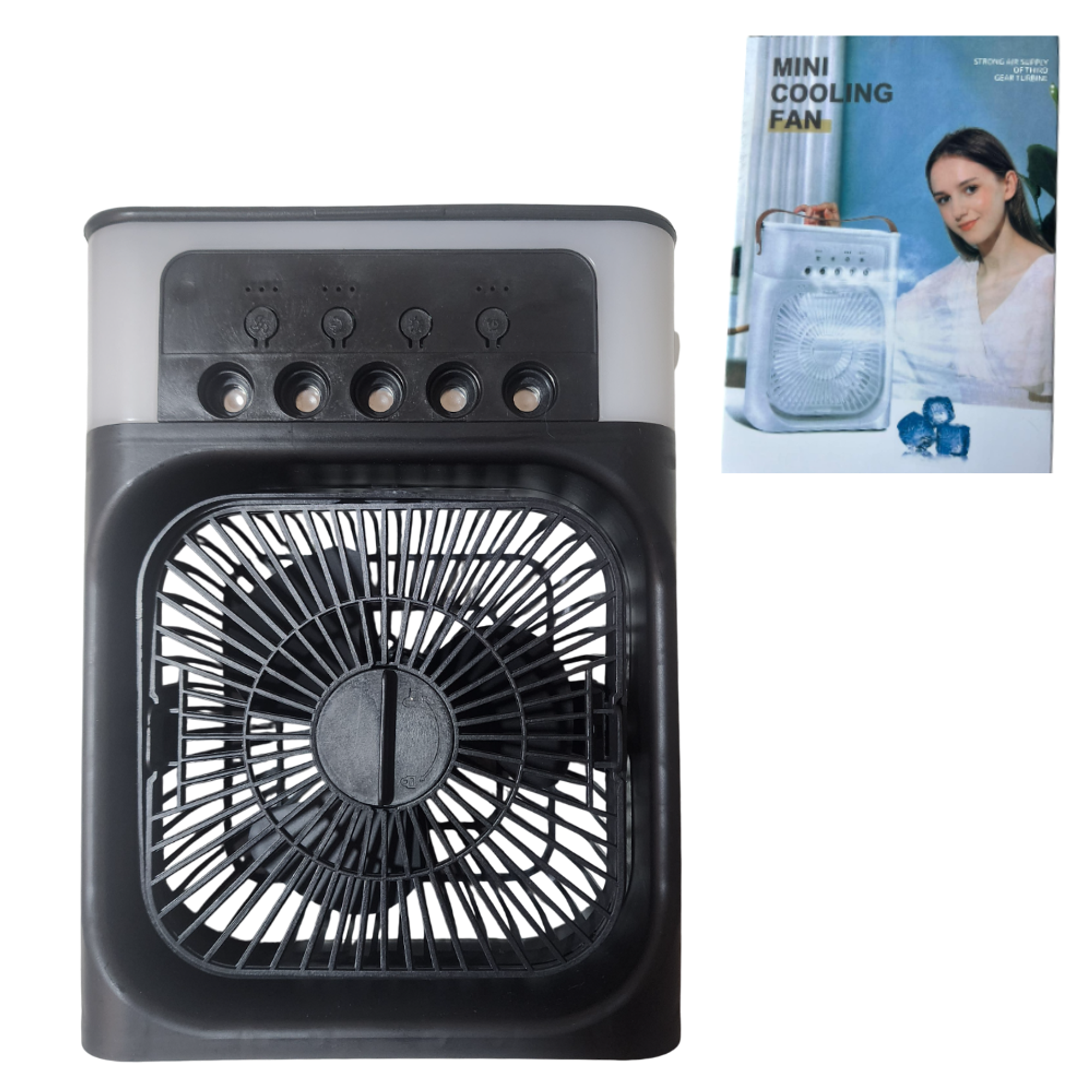 Ventilador portátil humidificador con luz LED 5