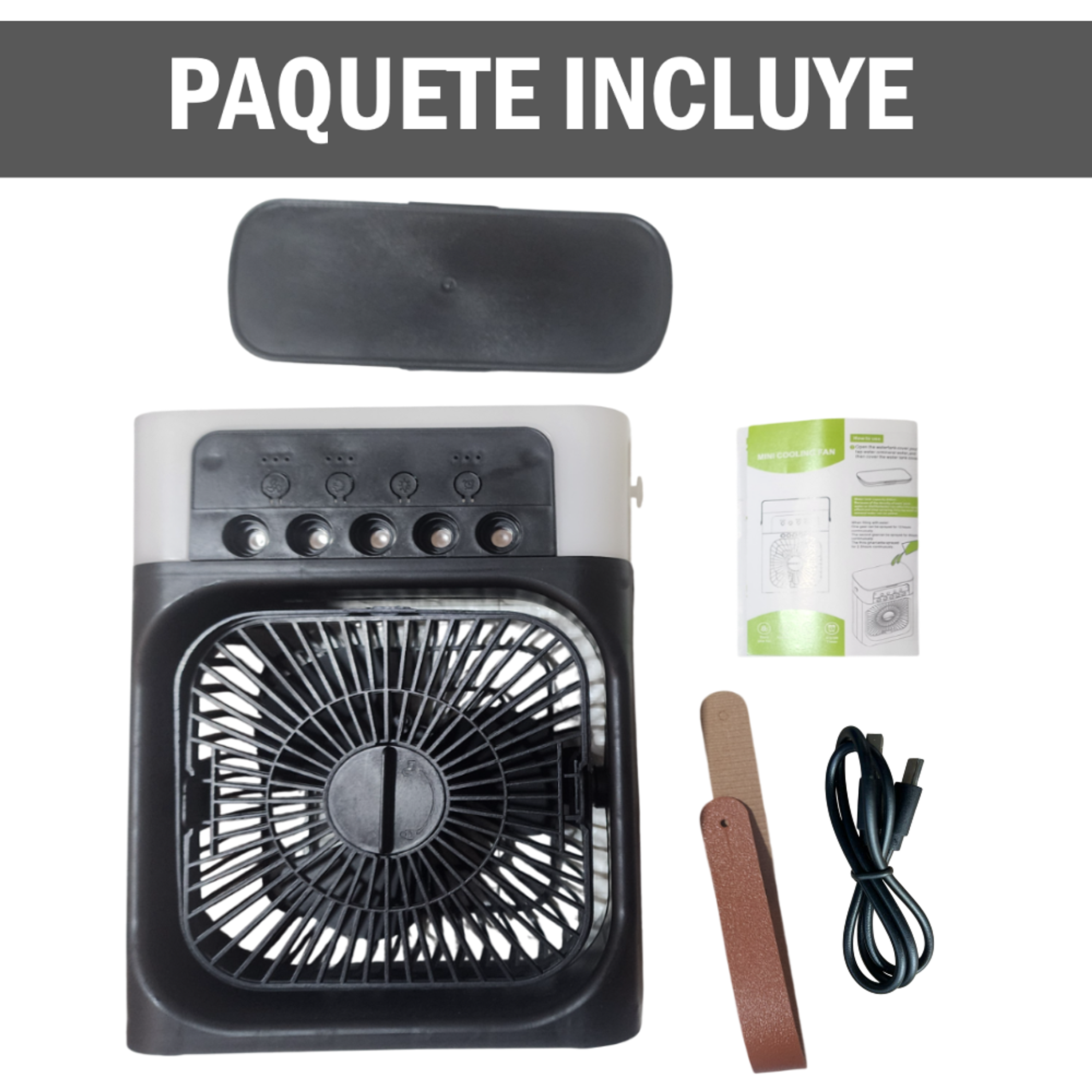 Ventilador portátil humidificador con luz LED 6