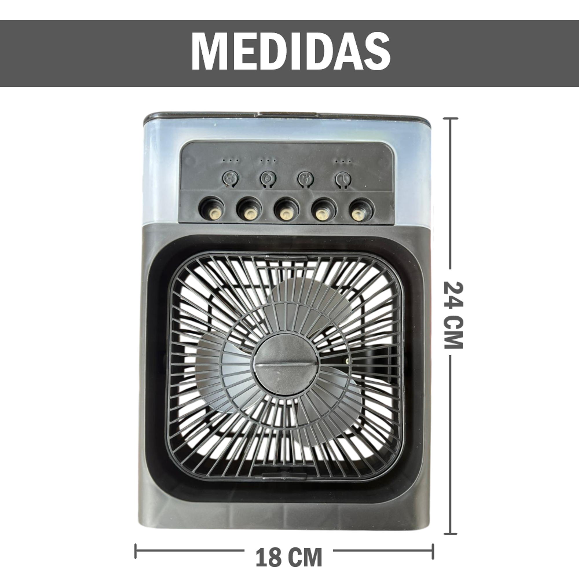 Ventilador portátil humidificador con luz LED 7