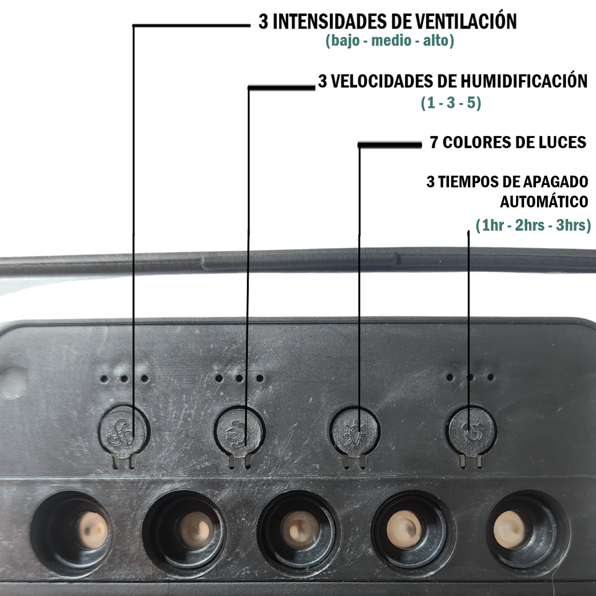 Ventilador portátil humidificador con luz LED 8