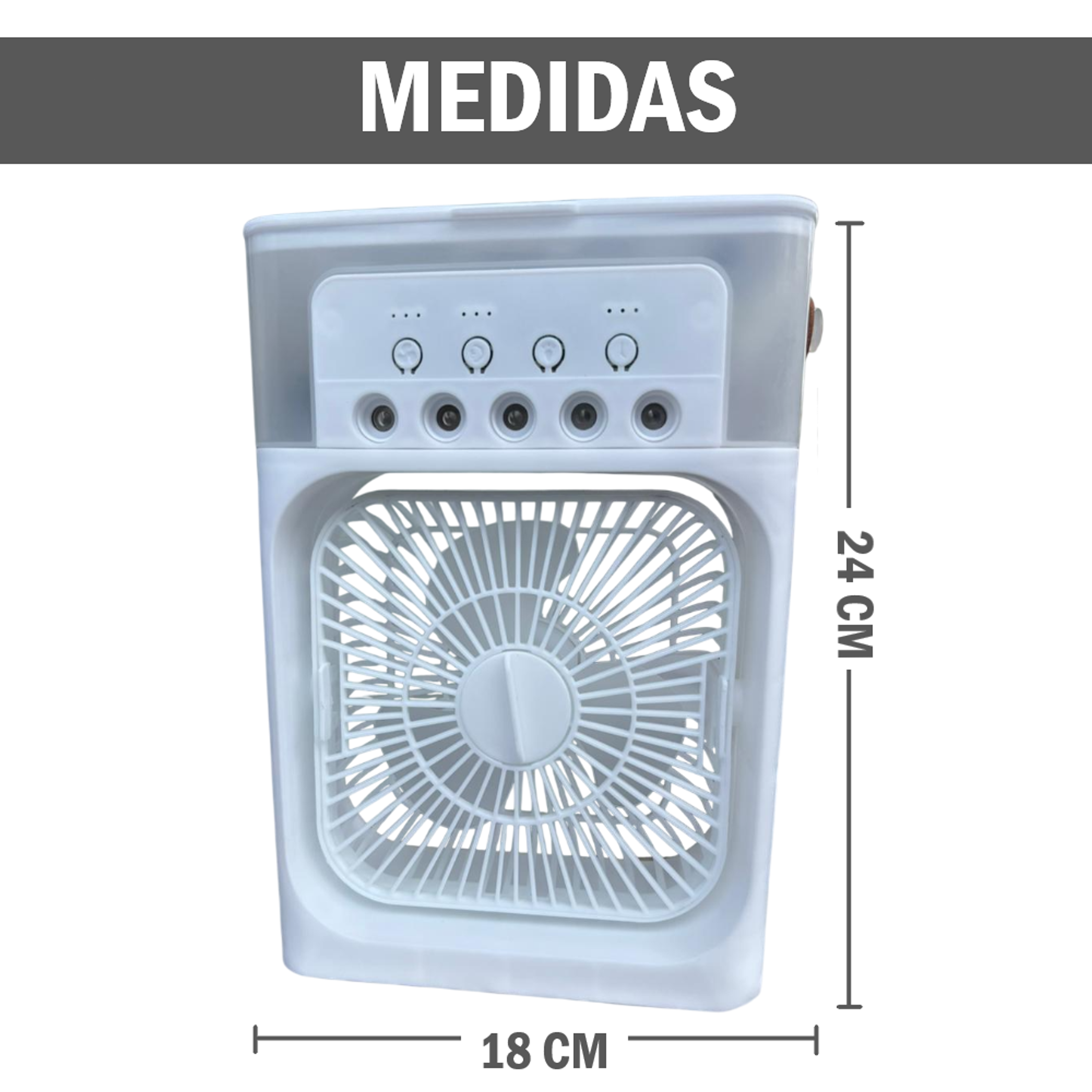 Ventilador portátil humidificador con luz LED 10