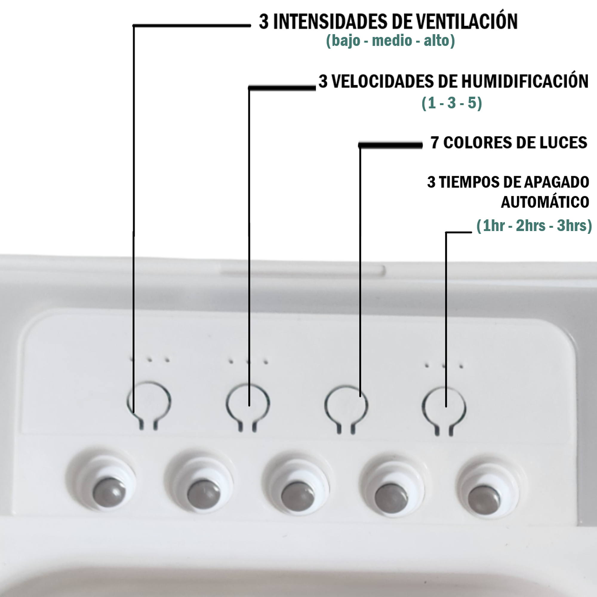 Ventilador portátil humidificador con luz LED 12