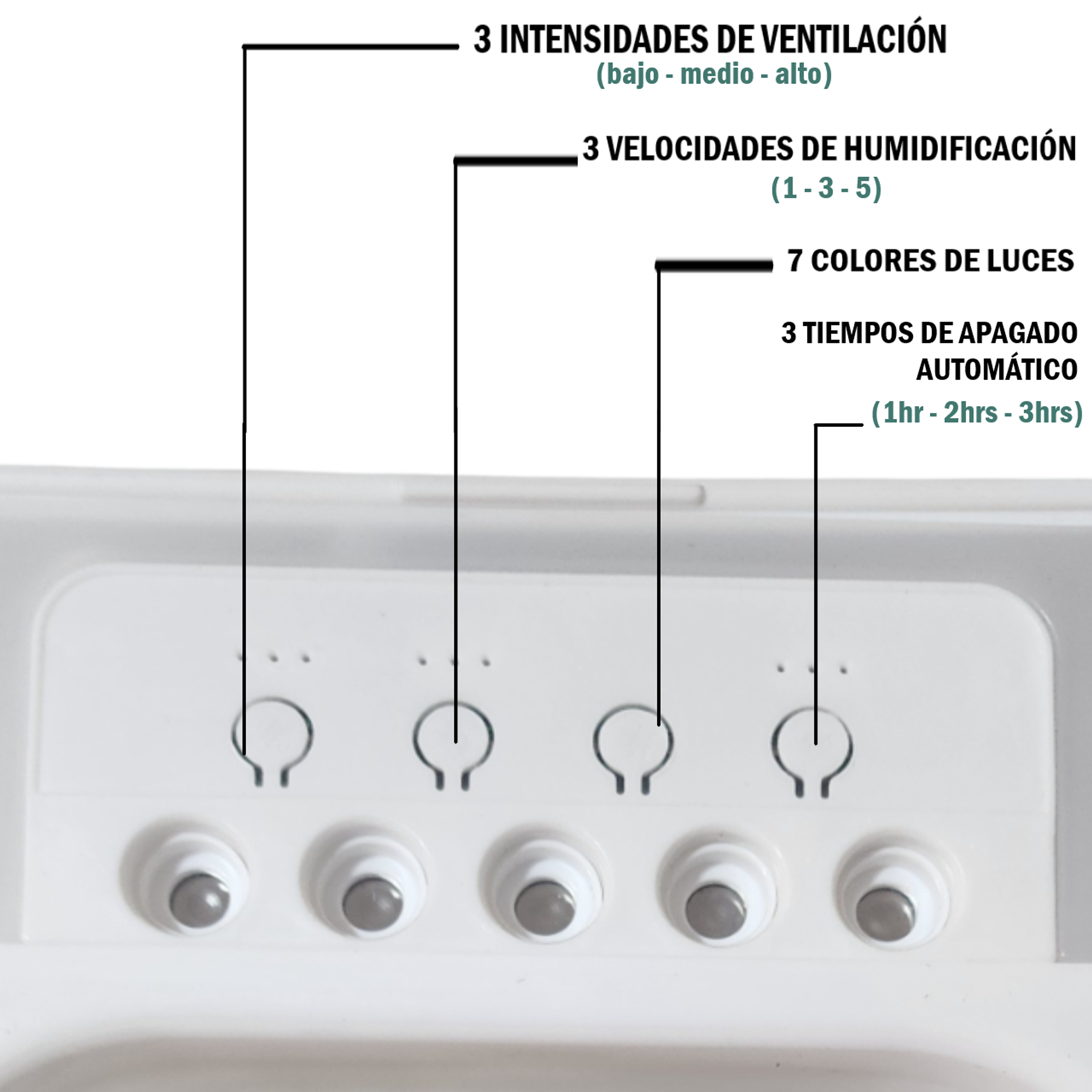Ventilador portátil humidificador con luz LED 12