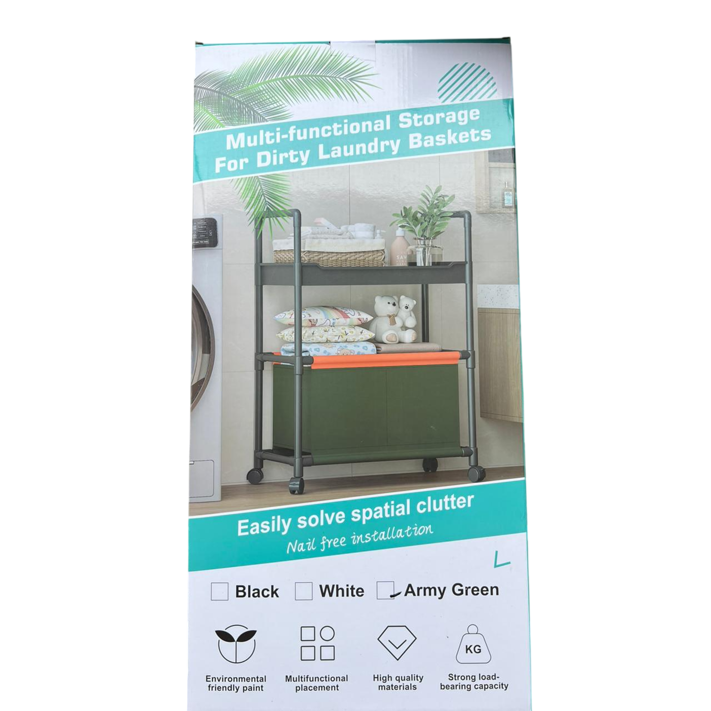 Carro Organizador con ruedas  de 2 niveles con cesta  4