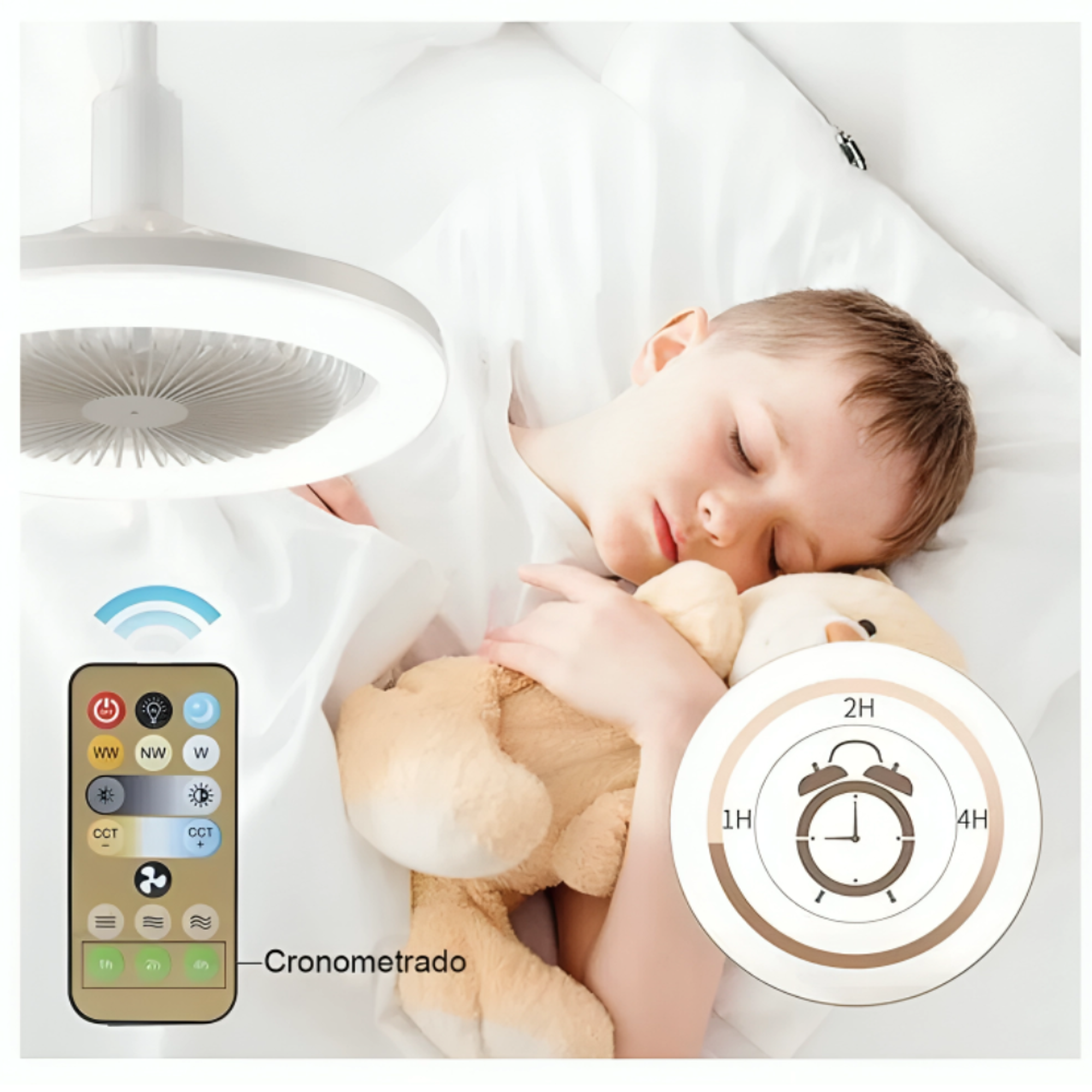 Lámpara Ventilador LED Multifunción con Control Remoto 4