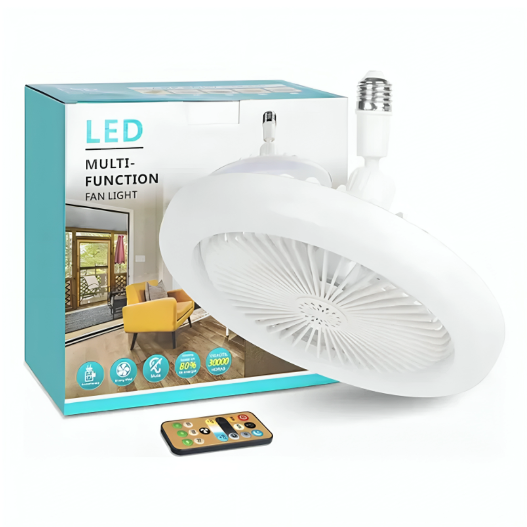 Lámpara Ventilador LED Multifunción con Control Remoto 2