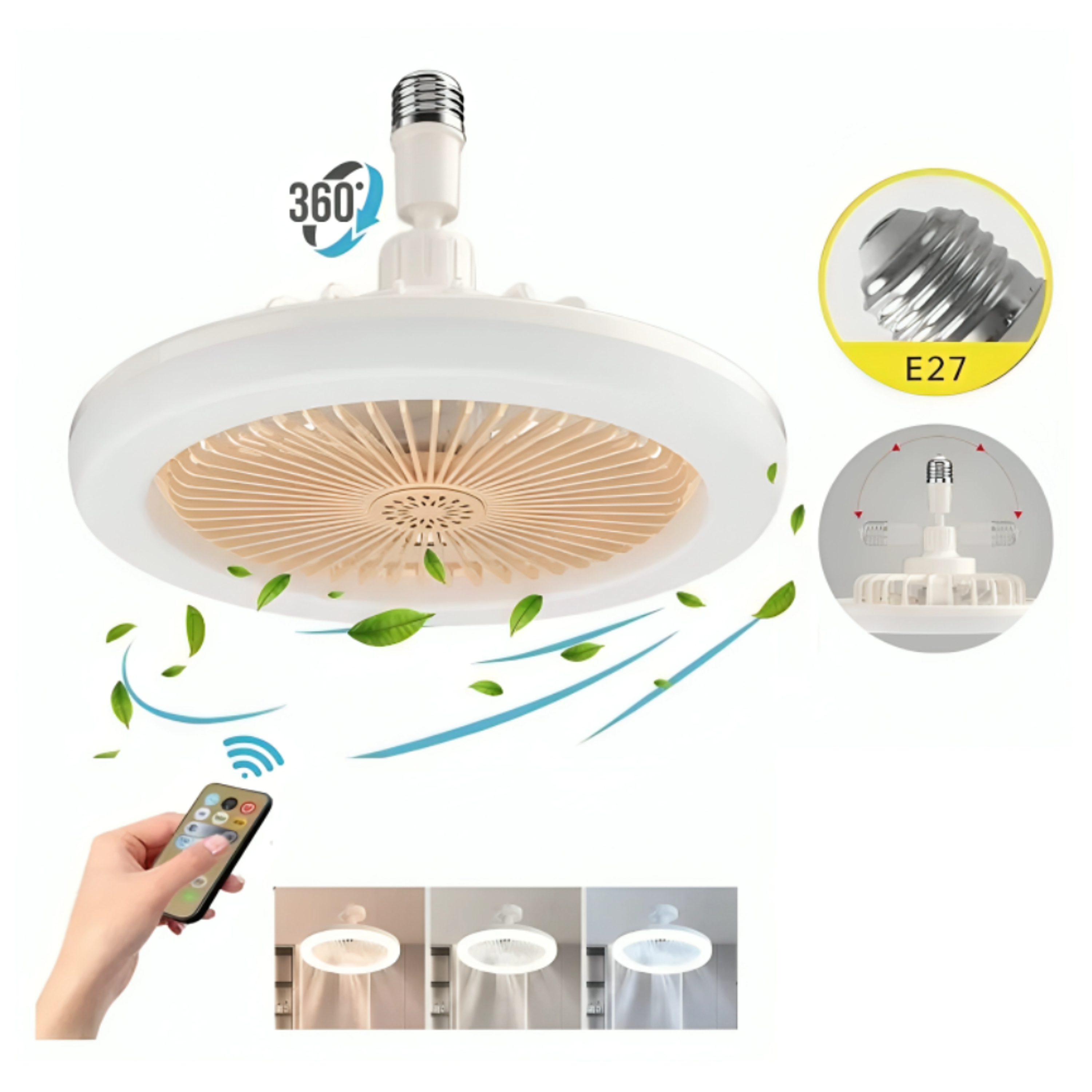 Lámpara Ventilador LED Multifunción con Control Remoto 3