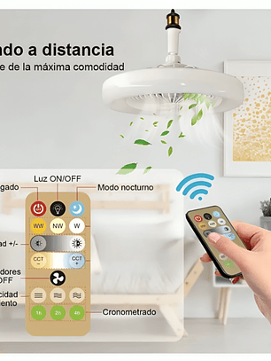 Lámpara Ventilador LED Multifunción con Control Remoto