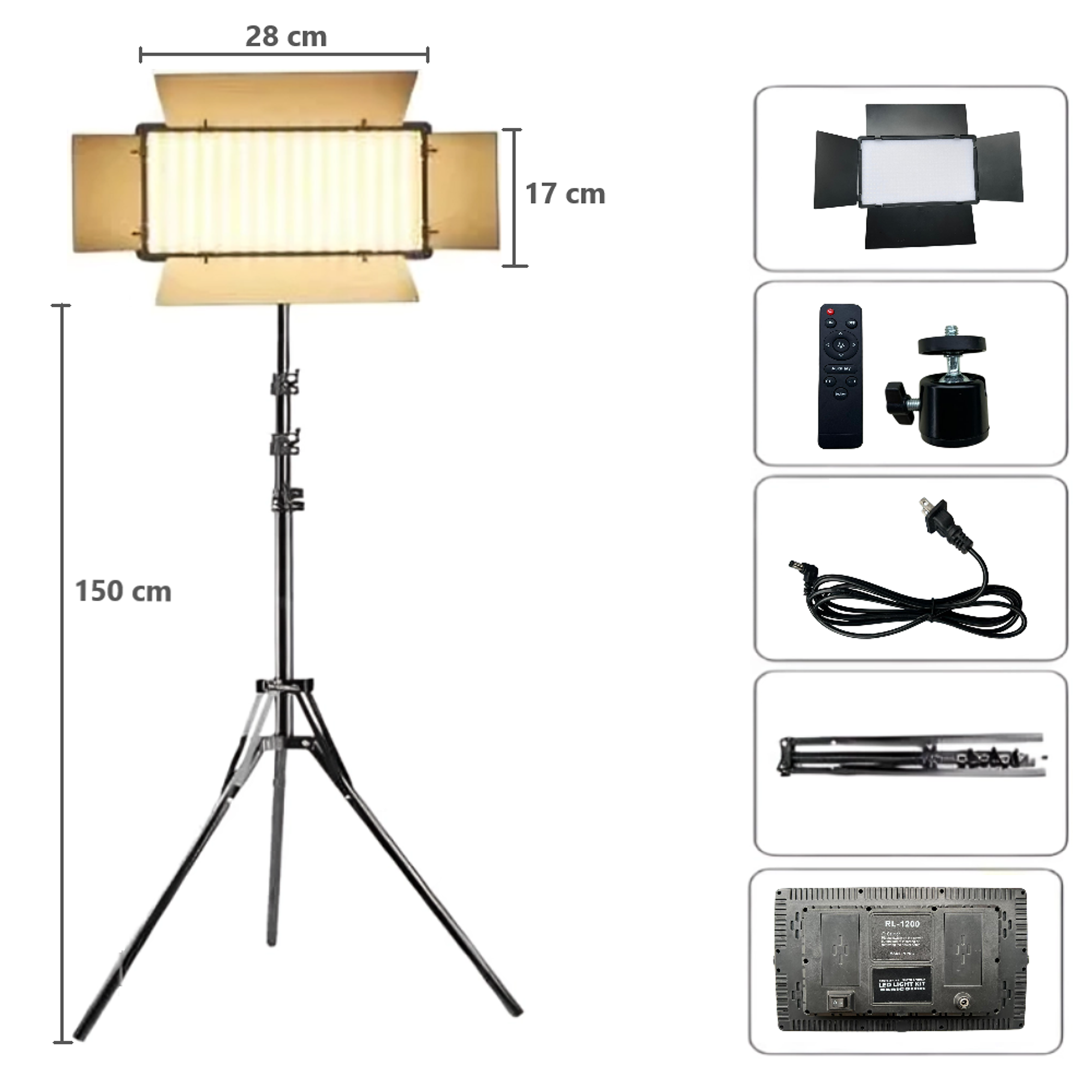 Lámpara RL-1200 Panel Luz Iluminación tipo estudio 3