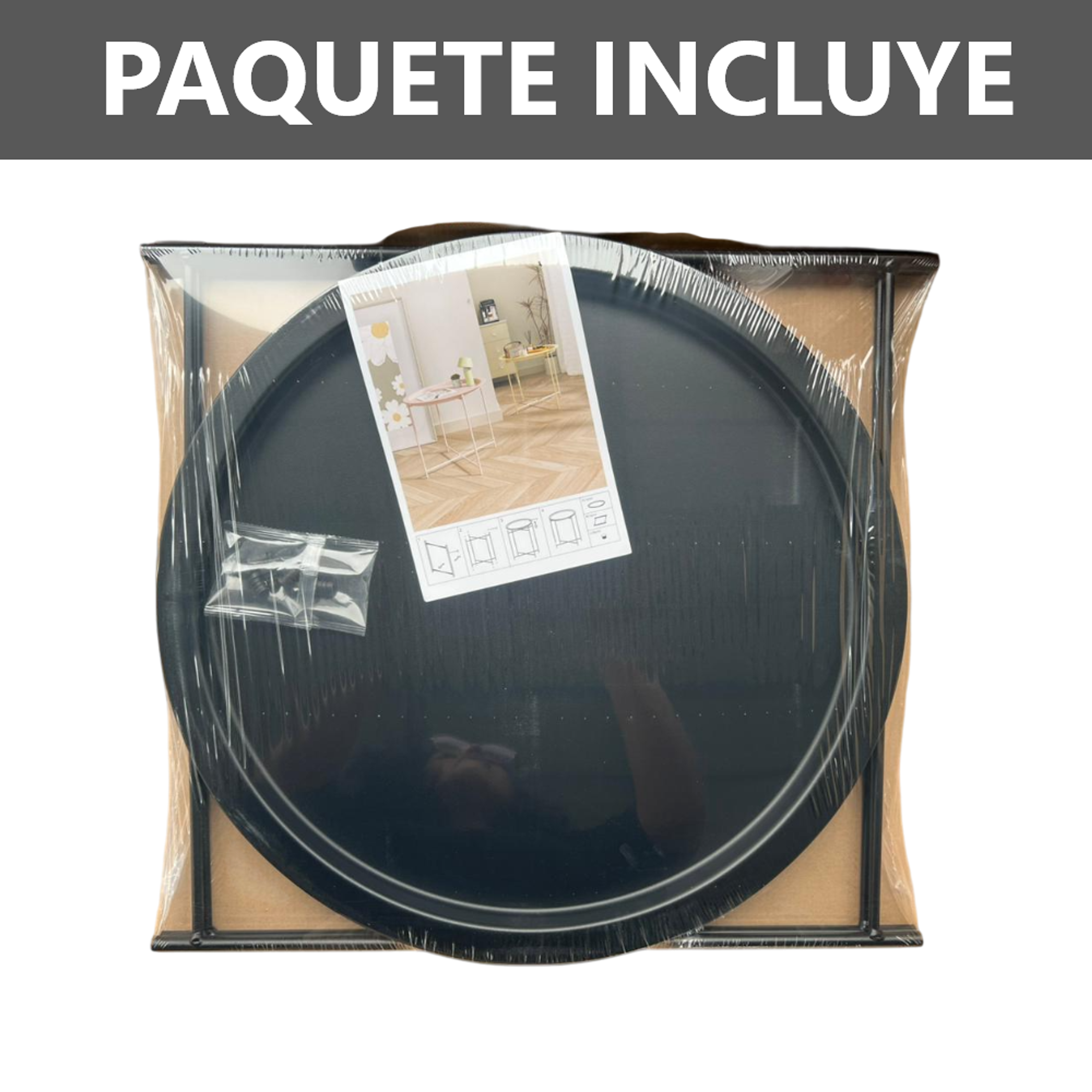 Mesa Auxiliar Redonda de Metal con Diseño Minimalista  5