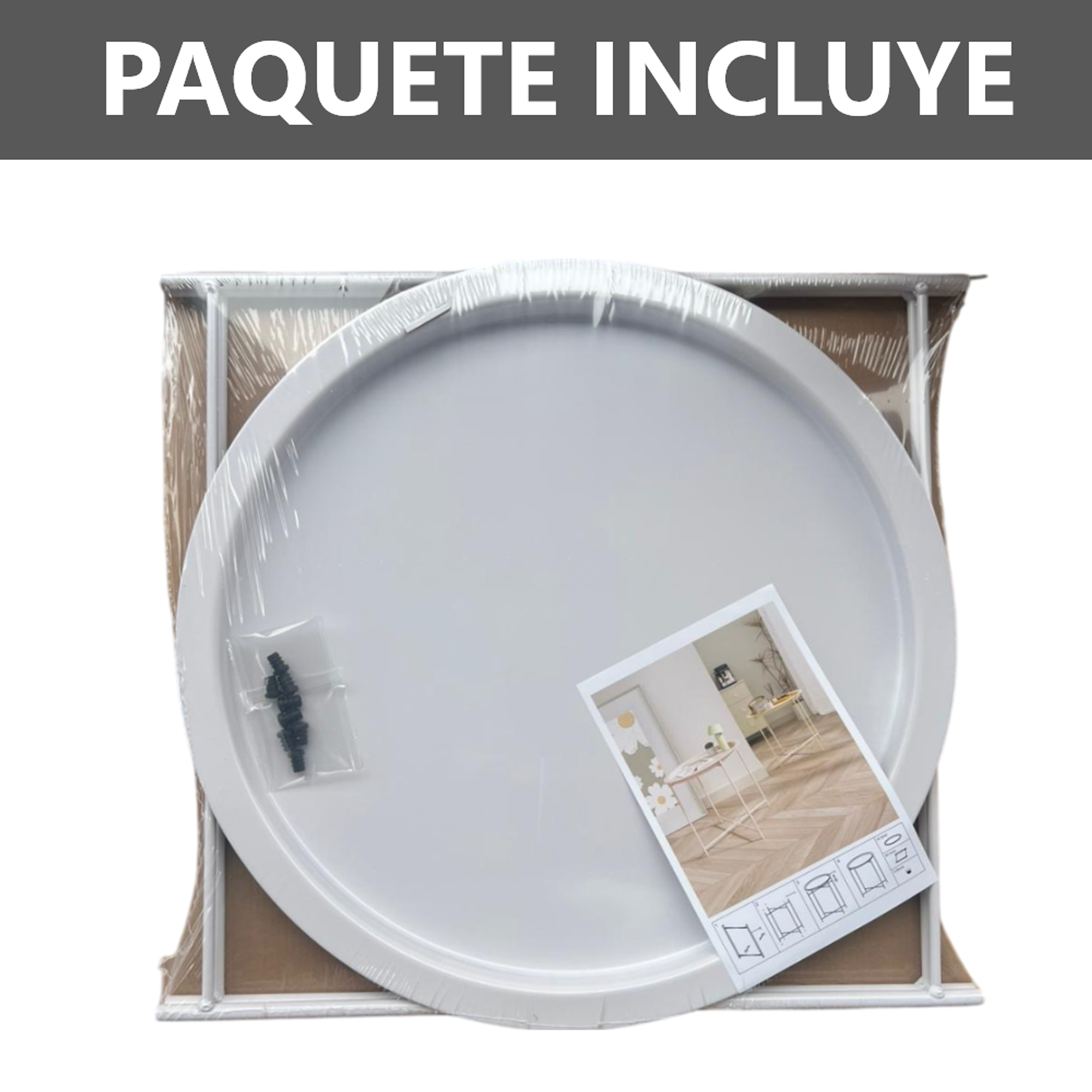 Mesa Auxiliar Redonda de Metal con Diseño Minimalista  9