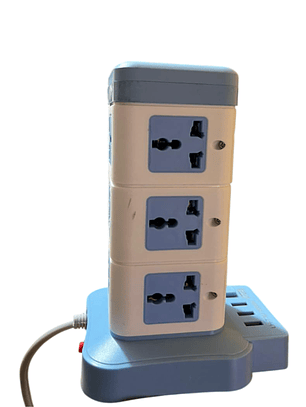 Torre Multifuncional 12 Conexiones extension con 3 Puertos USB