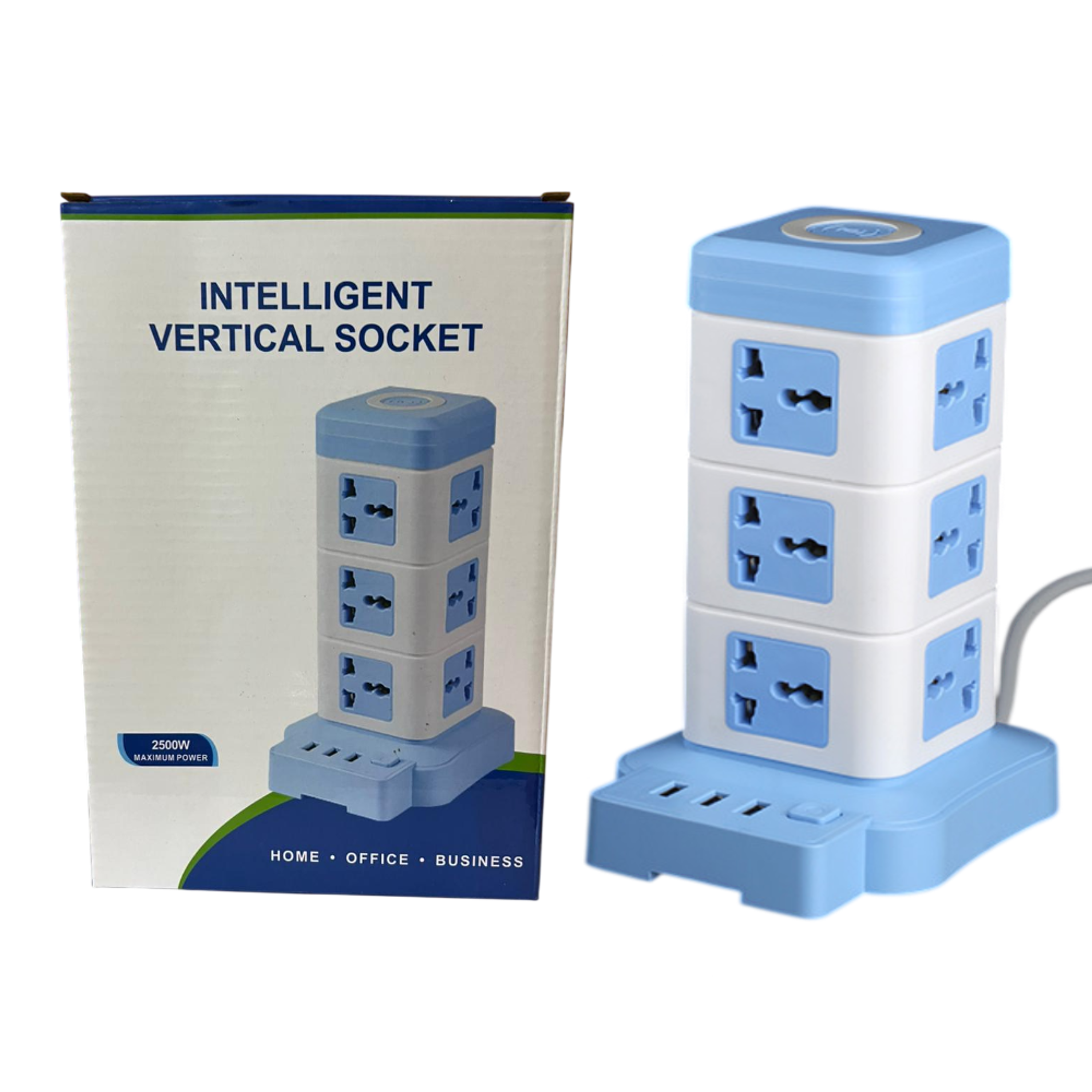 Torre Multifuncional 12 Conexiones extension con 3 Puertos USB 5