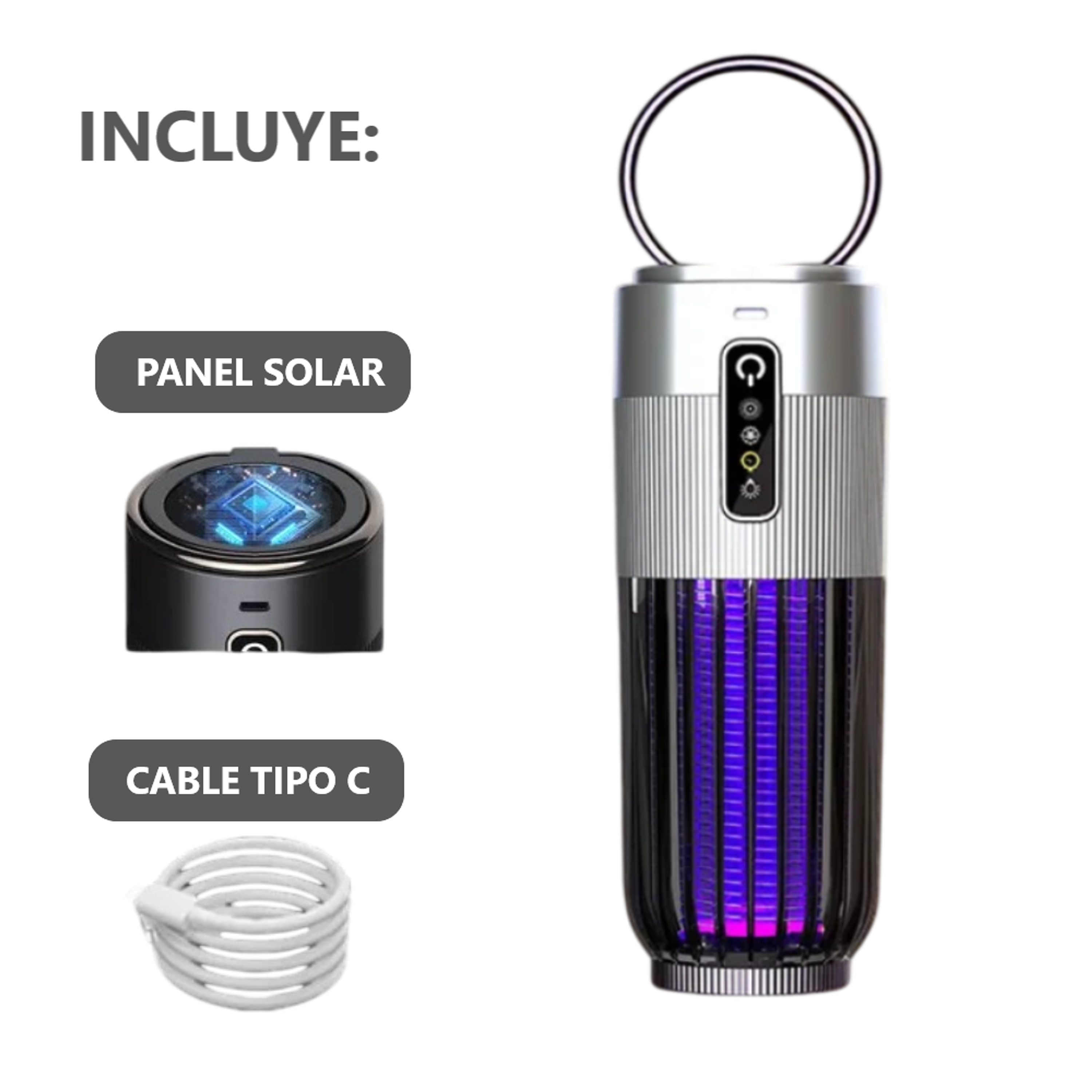 Lámpara Mata Mosquitos LED con Panel Solar 5W Anti Insectos 1