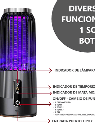 Lámpara Mata Mosquitos LED con Panel Solar 5W Anti Insectos