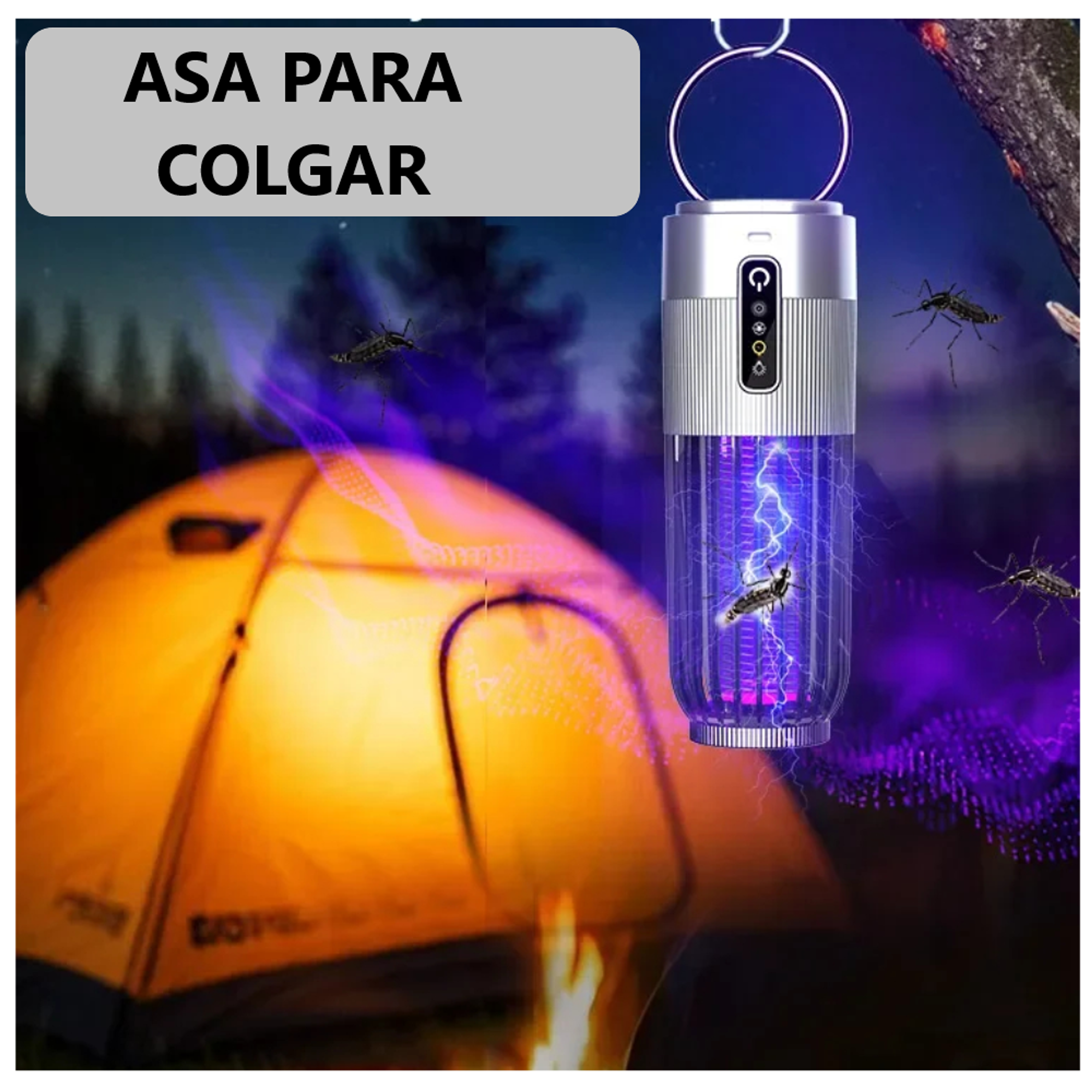 Lámpara Mata Mosquitos LED con Panel Solar 5W Anti Insectos 3