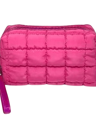 Cosmetiquera Fashion Puffer Amplia y Correa Brillante