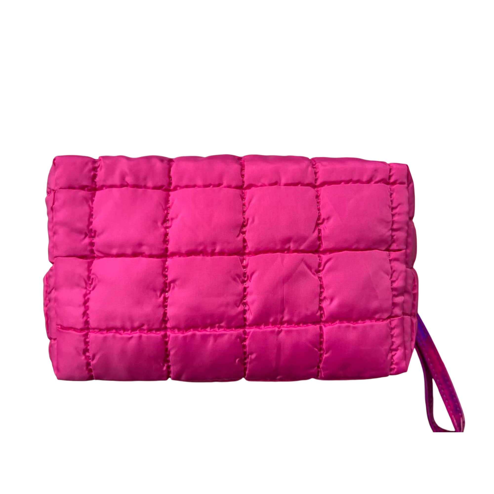 Cosmetiquera Fashion Puffer Amplia y Correa Brillante 7